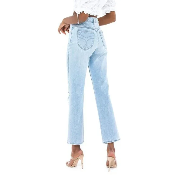 Rolla's Original Straight High Rise Jeans in Sunbleach Worn 28 Womens Denim Pant - Picture 2 of 15